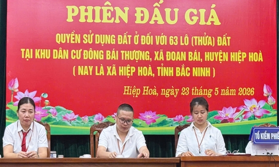 Bắc Ninh: Đấu giá thành công 63 lô đất ở, thu về gần 117 tỷ đồng